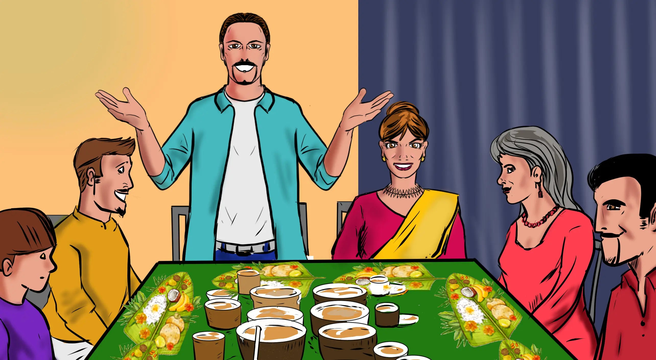 At Onam festive get-together at Ashwin’s house in Thiruvananthapuram, lil’ bro Akshay takes up the dishwash challenge with concentrated WashSalon Natural Dishwash Liquid gel