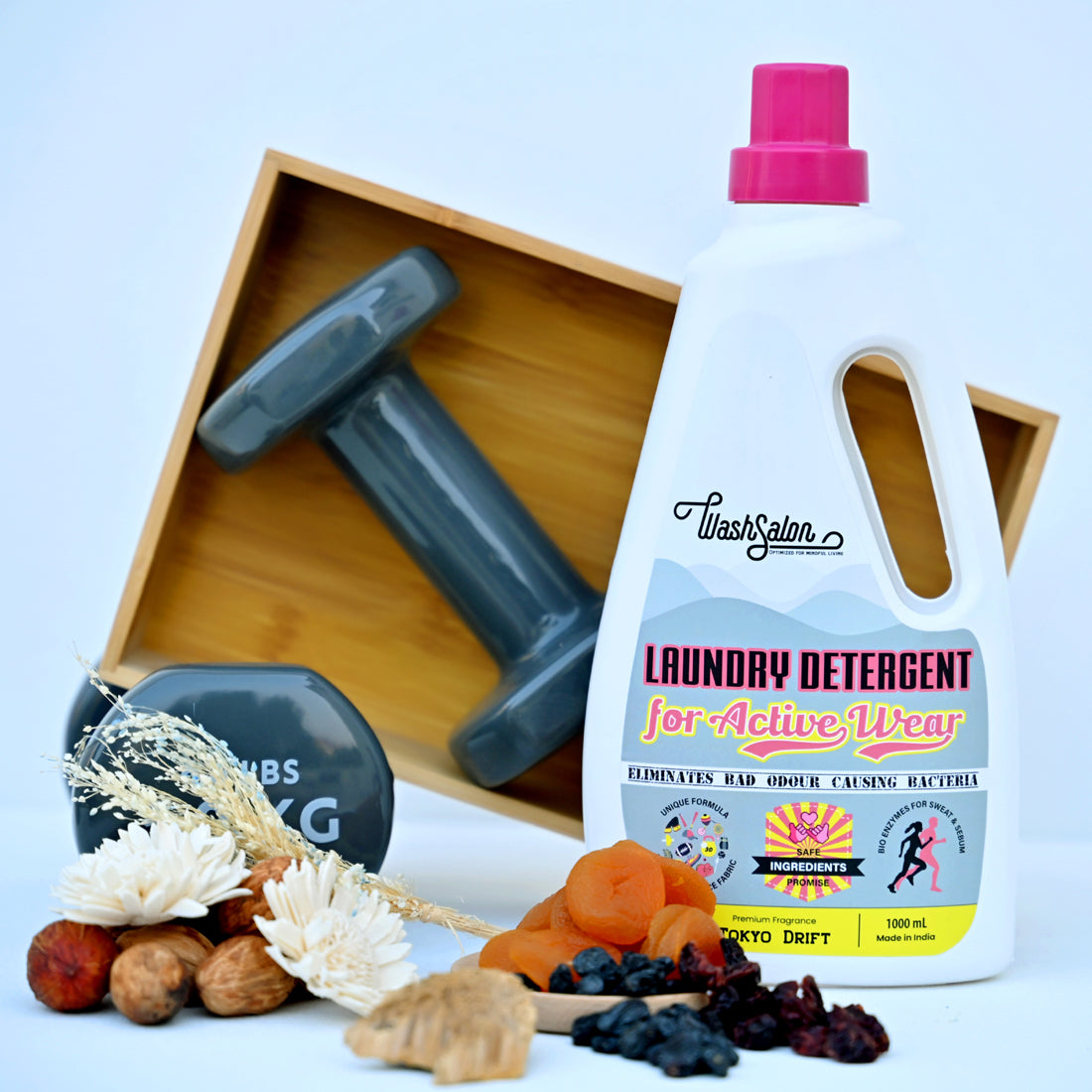 WashSalon Laundry Detergent for Activewear and Lingerie – Plant-Based Liquid Detergent for Gym Clothes, Yoga Pants, Sports Bras, and Premium Fabrics – 1000ml Bottle