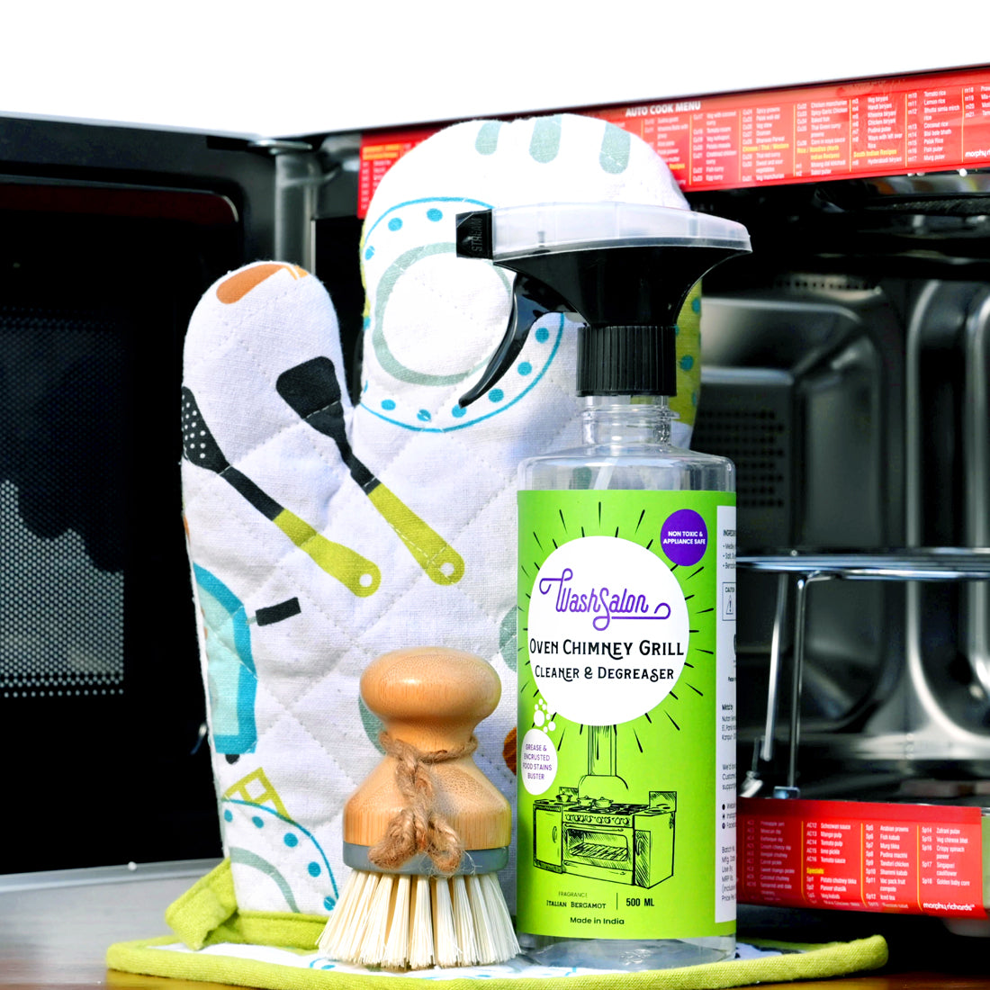 WashSalon Oven and Chimney Cleaner Spray Bottle – Best Kitchen Degreaser in India for Ovens, Grills, and Exhaust Fans