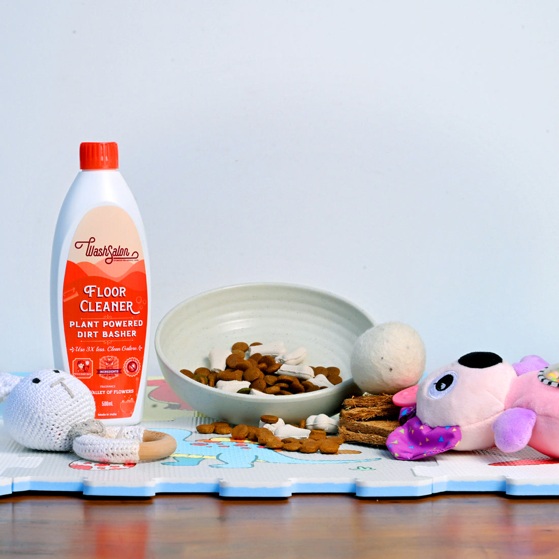 Pet Safe Floor Cleaning with WashSalon Plant-Based Disinfectant Liquid