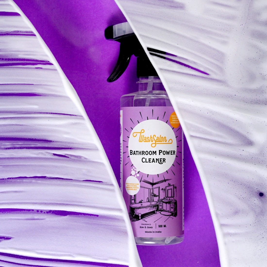Plant-derived ingredients in WashSalon Bathroom Cleaner – biodegradable, bleach-free, phosphate-free and formaldehyde-free formula
