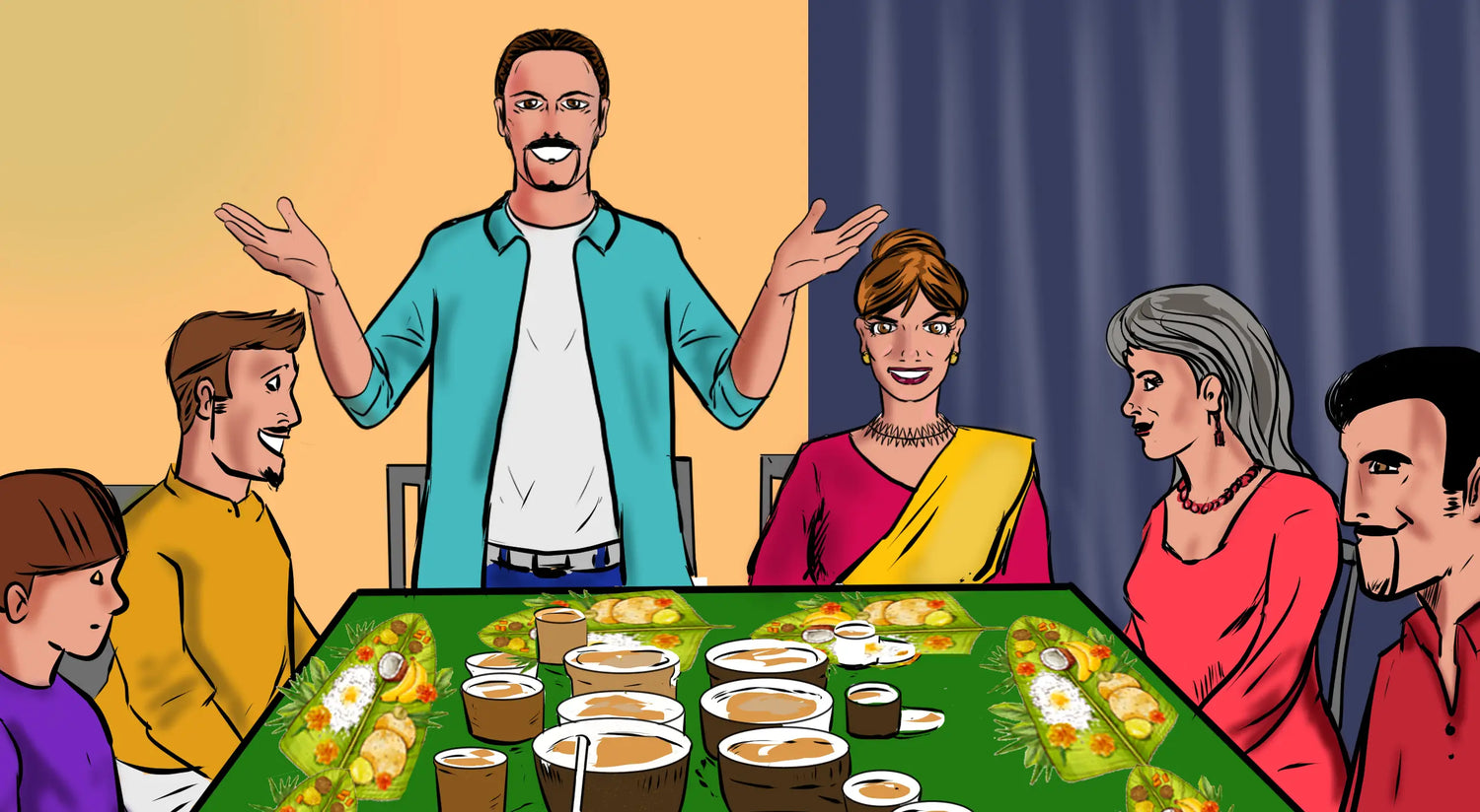 At Onam festive get-together at Ashwin’s house in Thiruvananthapuram, lil’ bro Akshay takes up the dishwash challenge with concentrated WashSalon Natural Dishwash Liquid gel